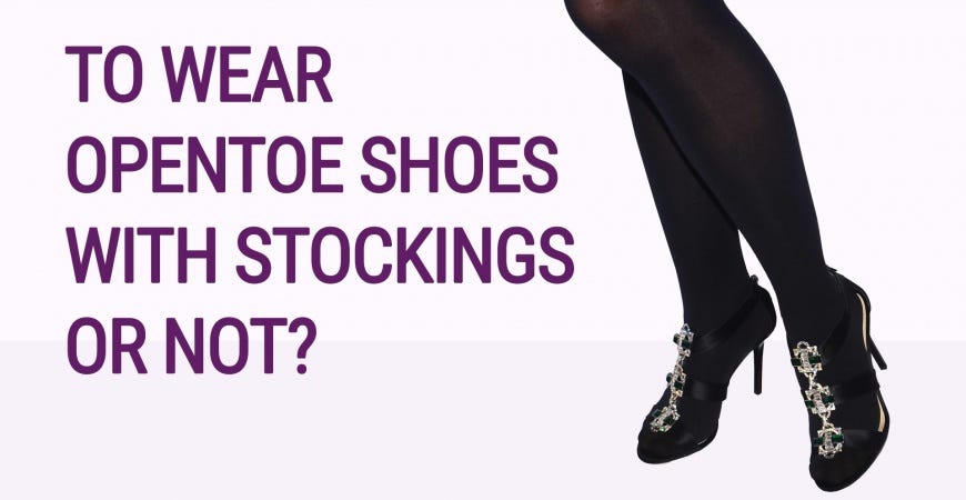 Peep toe shoes with stockings Clearance