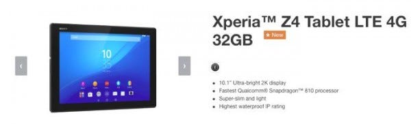 Sony Xperia Z4 Tablet Lte Now Available In Europe By Sohrab Osati Sony Reconsidered