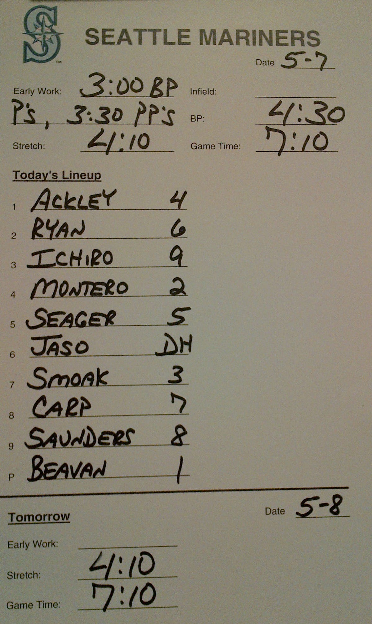 Mariners Game Central — May 7 by Mariners PR From the Corner of