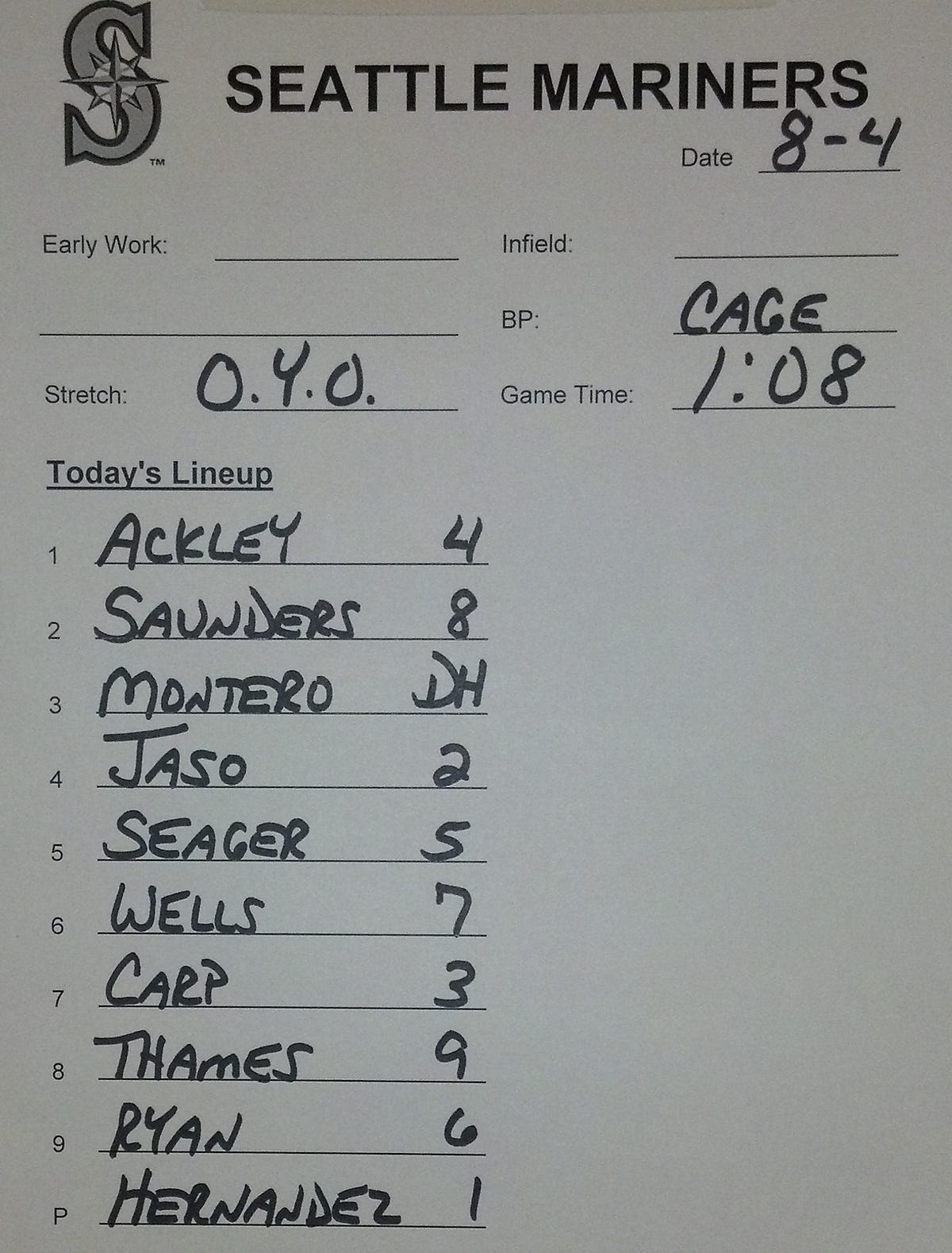 Mariners Game Central — August 4 by Mariners PR From the Corner of