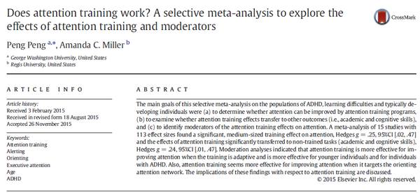 Does attention training work?