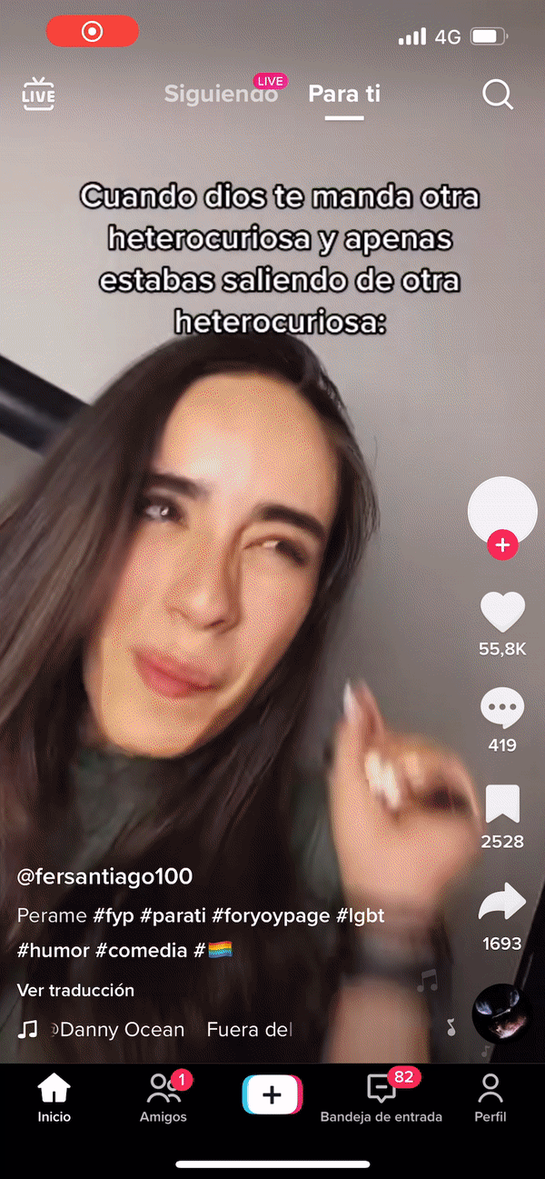 Gif showing the scrolling down of TikTok.