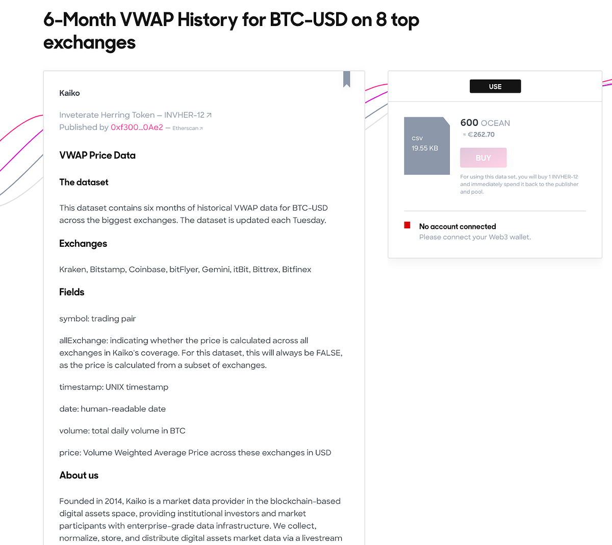 Kaiko Data Now Available on Ocean Protocol’s Decentralized Data