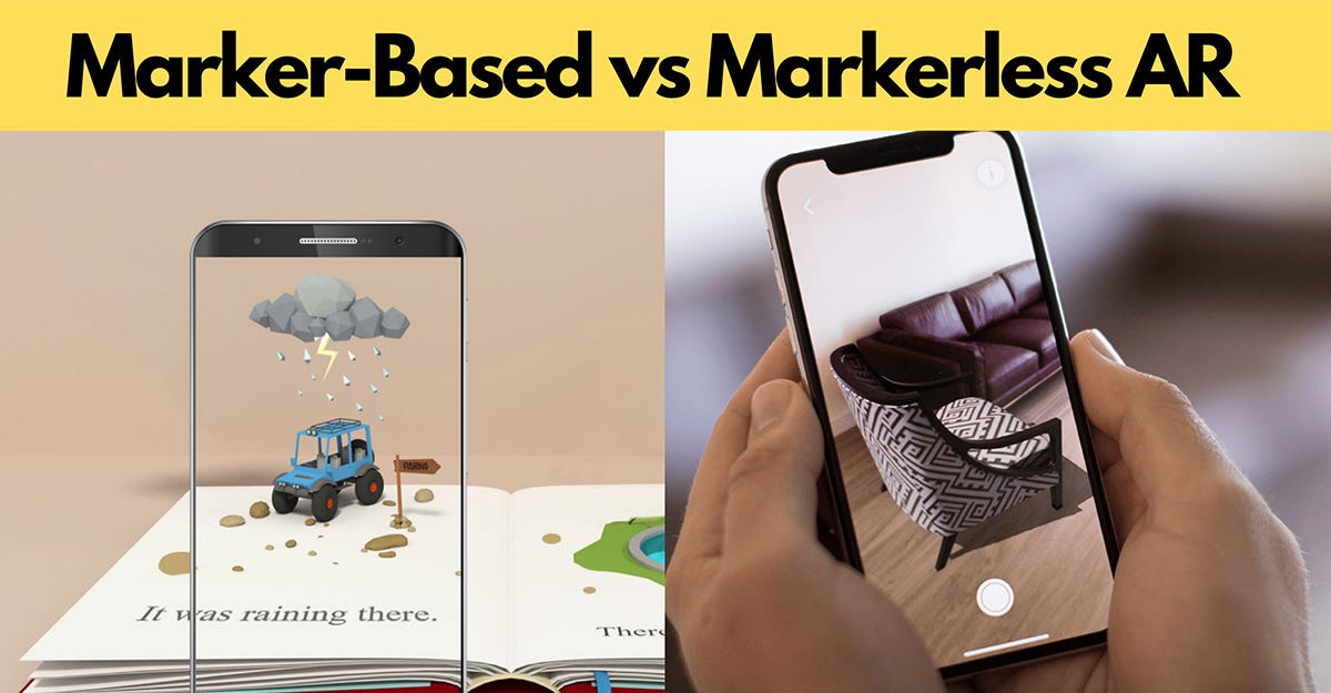 The difference between Marker based & Markerless Augmented Reality | by  Vossle | Medium