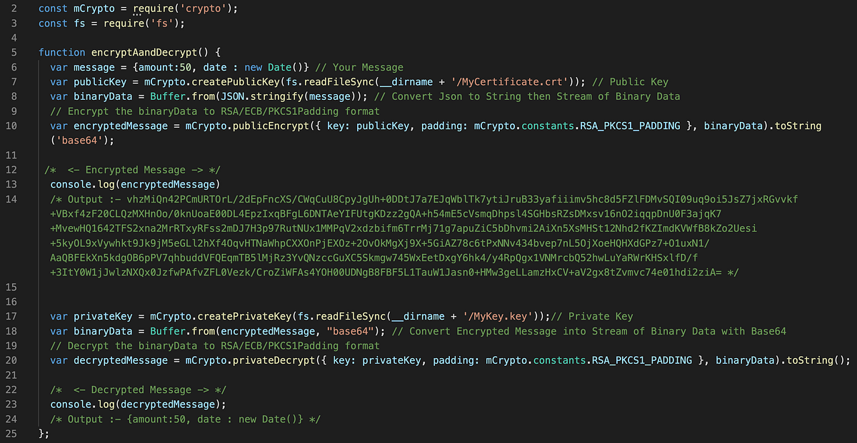 RSA/ECB/PKCS1Padding (Asymmetric)Encryption and Decryption in JavaScript |  by RAJESH KUMAR | rtkal | Medium