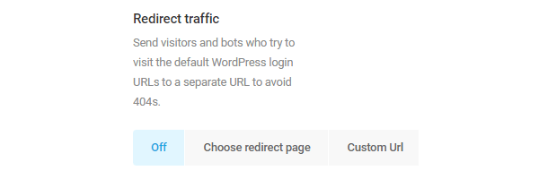 Screenshot of the option to redirect traffic.