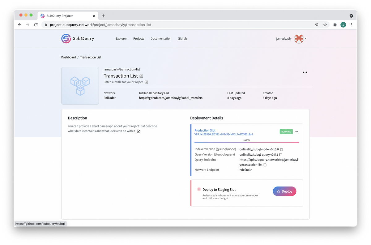 Deployment Slots are here for SubQuery Projects