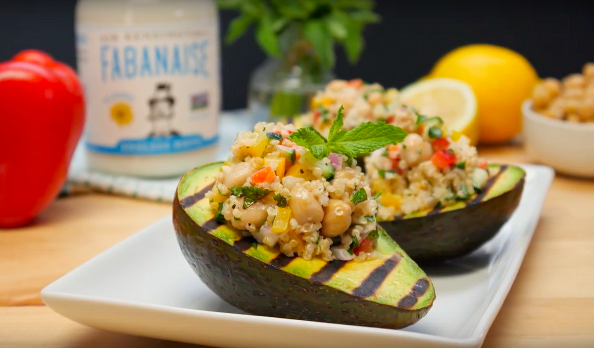 Grilled Avocado Stuffed with Quinoa and Chickpea | by Sir Kensington's ...