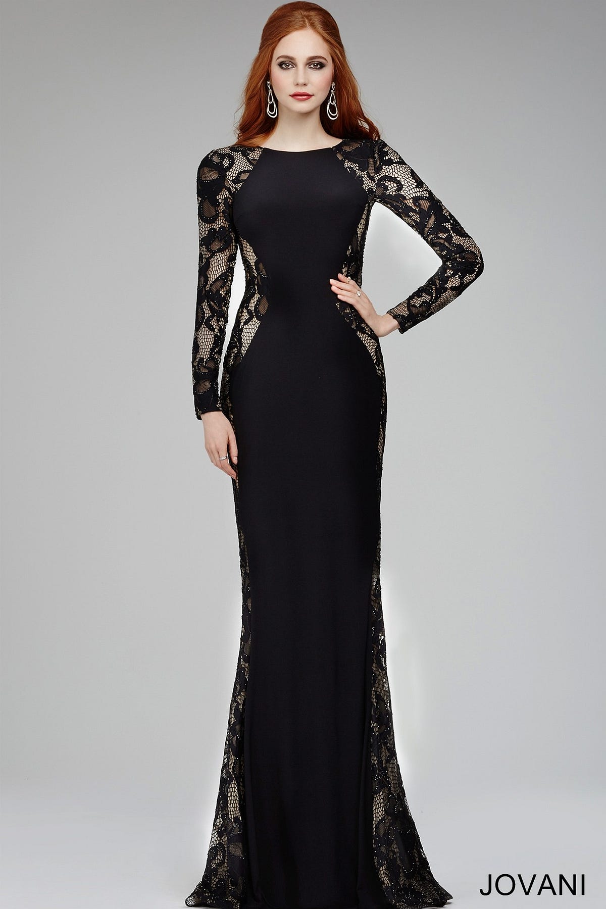 jovani black dress with crystals