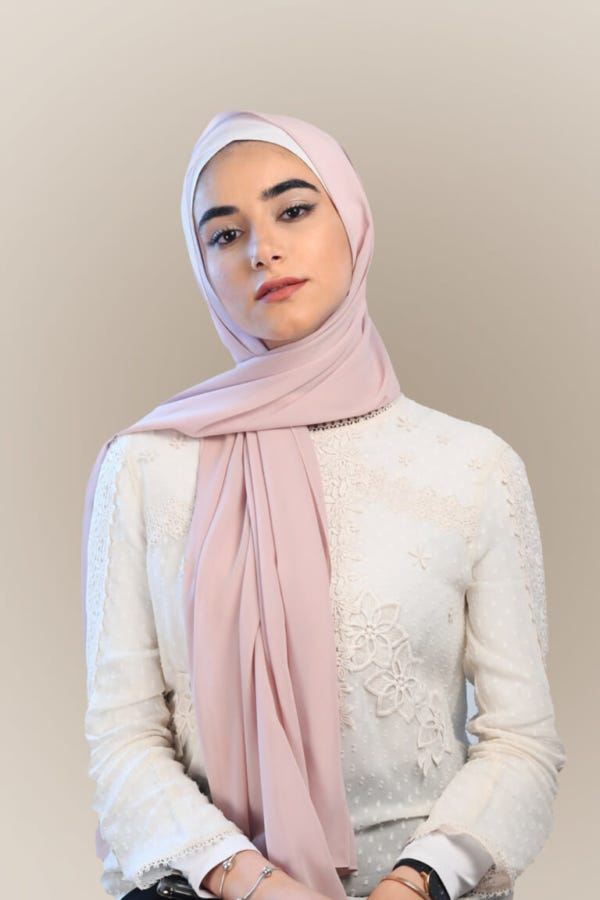 pink chiffon hijab scarf