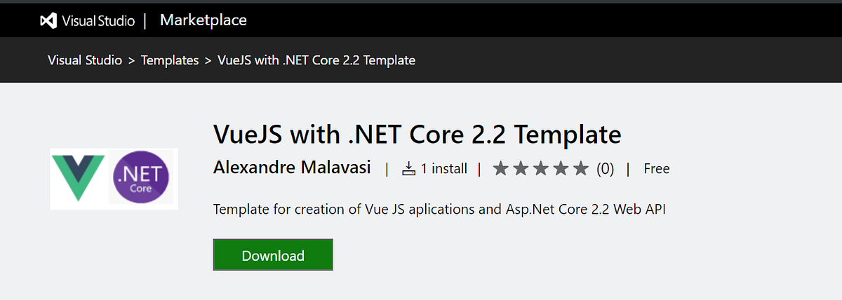 English Template — Vue JS + Asp.Net Core — Visual Studio ...