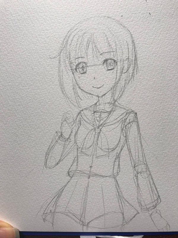 アナログお絵かきの工程をご紹介 イラストの描き方の参考に こんにちは Vesperです By Vesper Medium