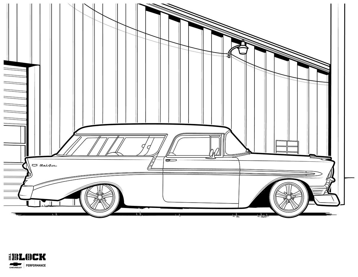 Cure Your Car Show Blues With This 1956 Chevy Nomad Coloring Page By Sam Maven Motorious Medium