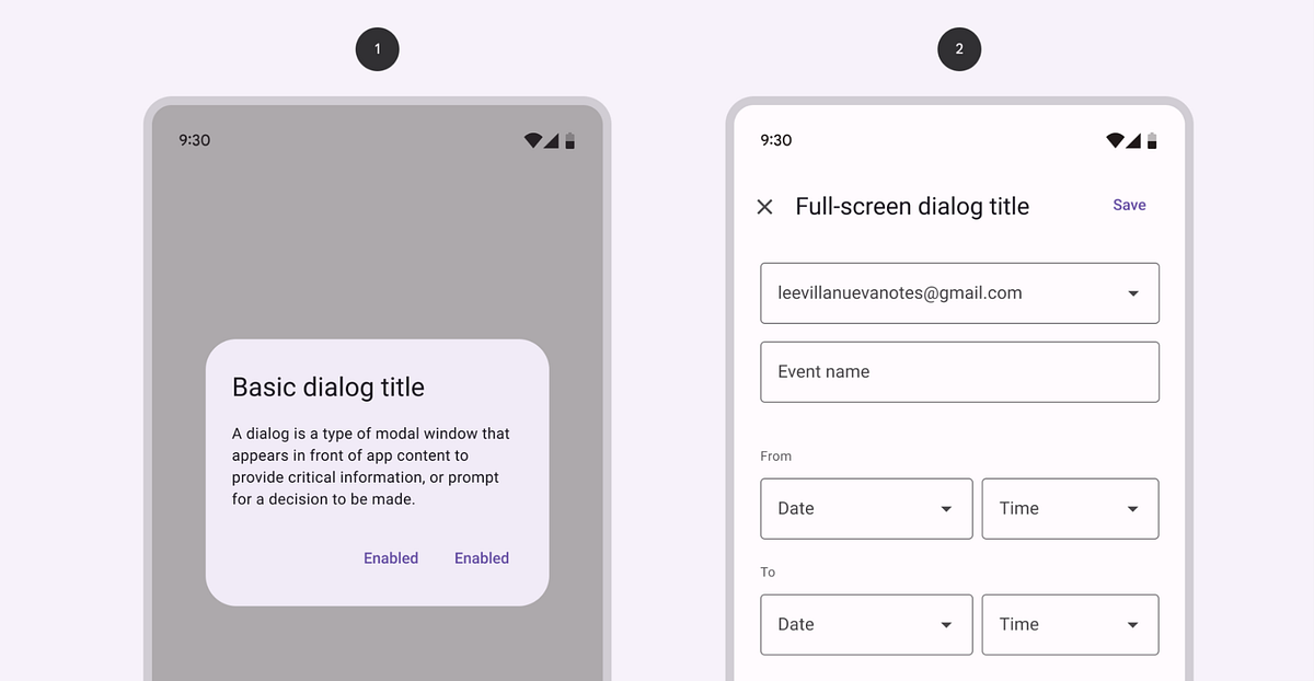 Creating a Floating Alert Dialog like google translate with Material