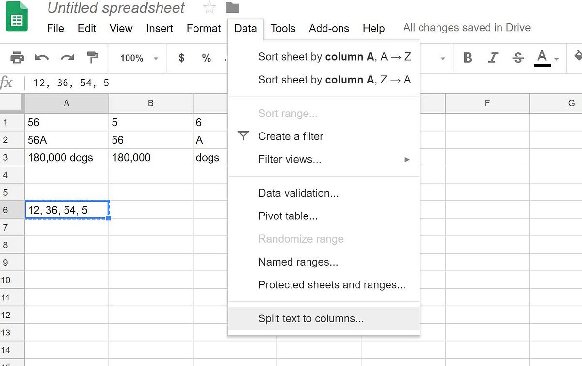 How to split cells and columns in google sheets by trevor klee medium