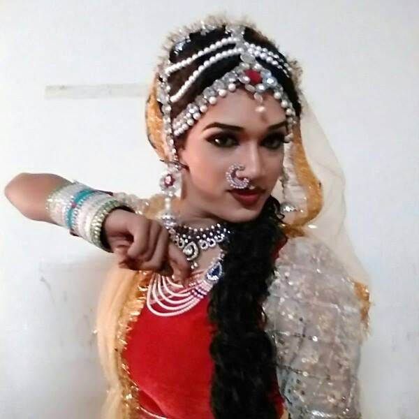 Indian Professional Crossdressing Dancer Lycorcatsuit Medium