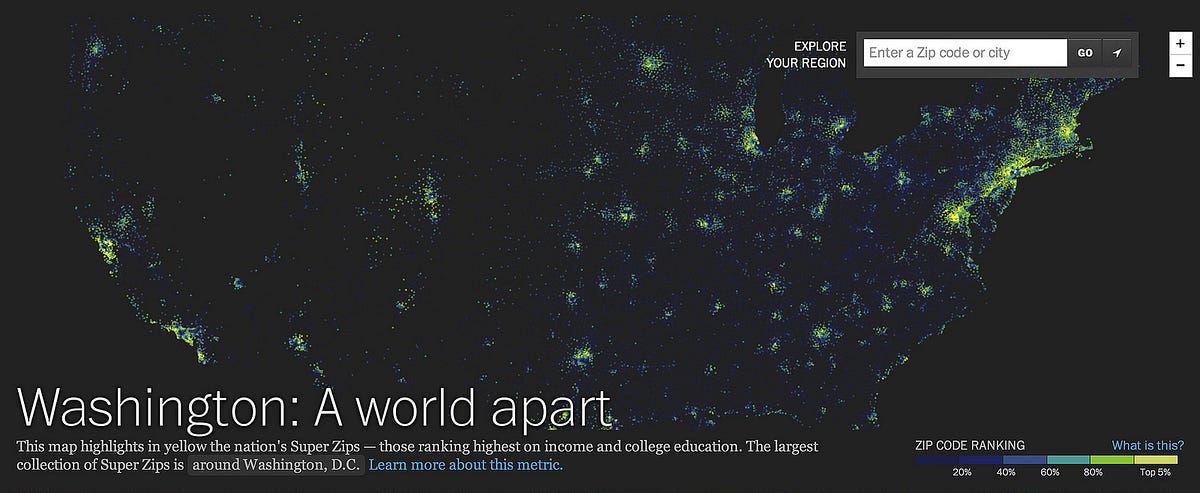 The Washington Post maps America’s “Super Zips” | by Mapbox | maps for
