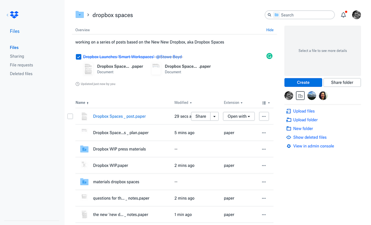 Dropbox Spaces Evolving from File Platform to Work Platform by Stowe