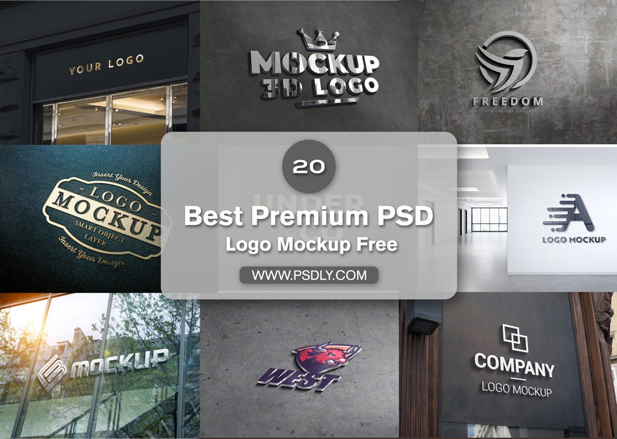 3d Glass Logo Mockup Free Design Resources