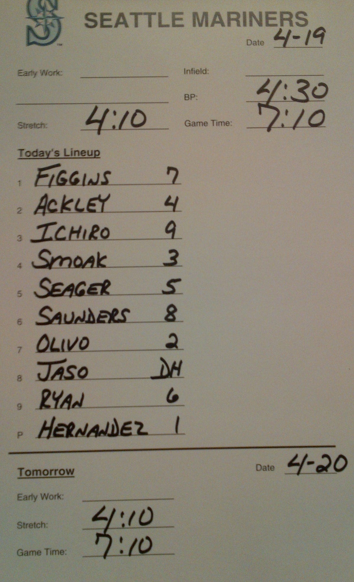 Mariners Game Central — April 19 | by Mariners PR | From the Corner of  Edgar & Dave