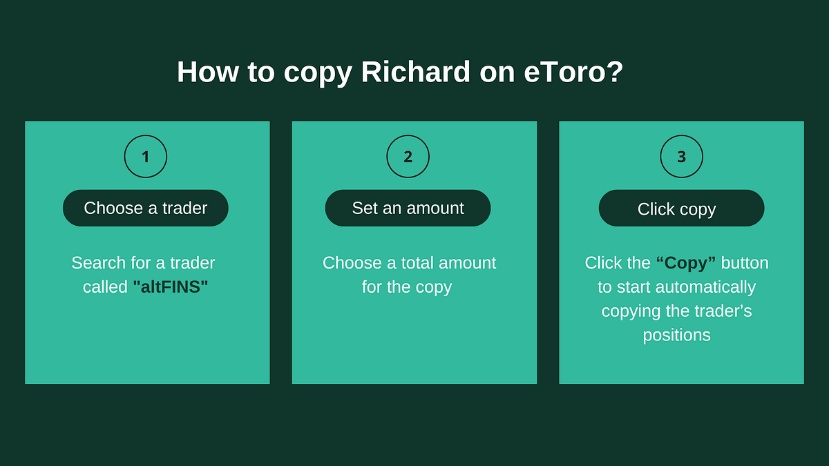 Auto Copy Richard’s Trading on eToro by altFINS Coinmonks Oct