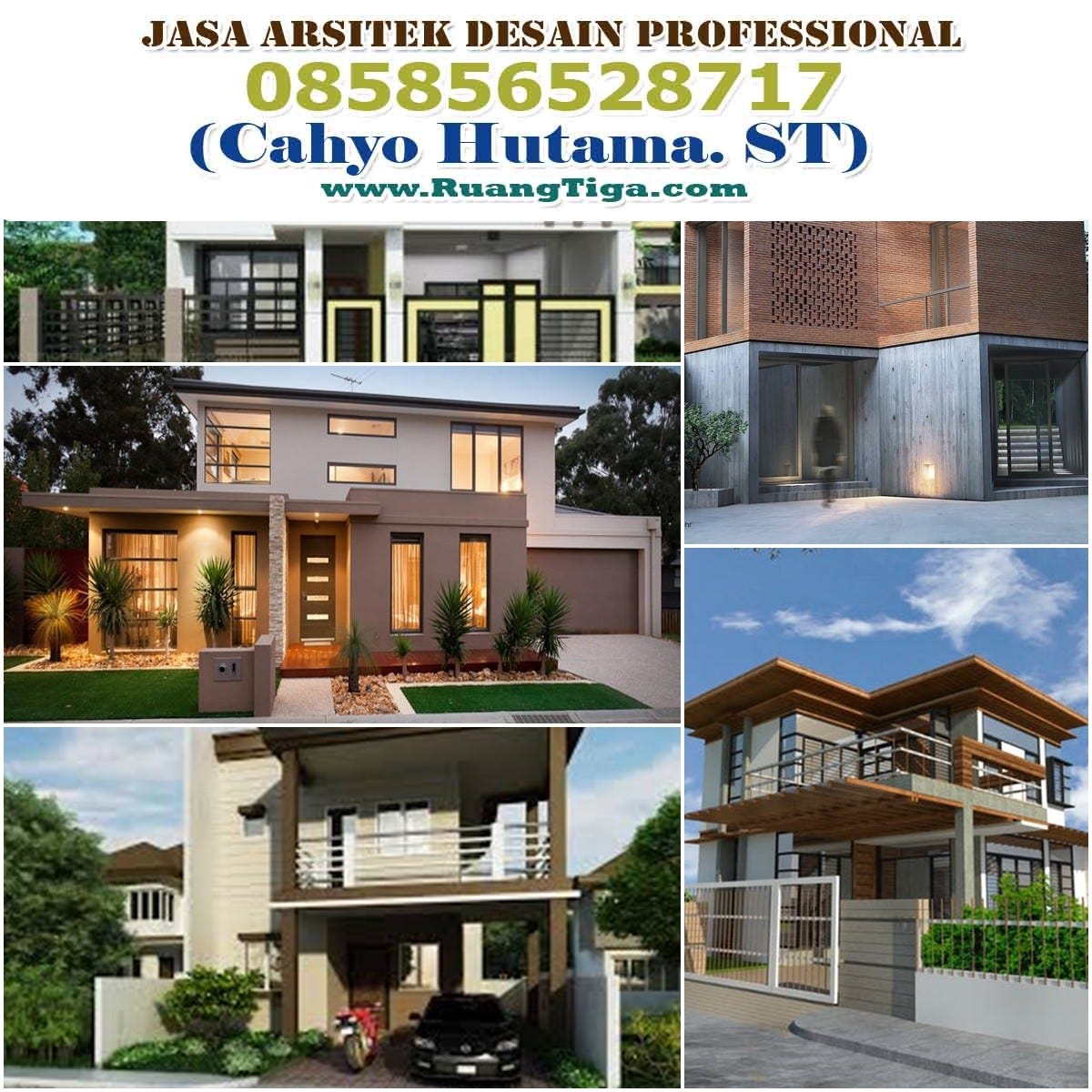 085856528717 Jasa Model Rumah Minimalis 2 Lantai Tampak Depan