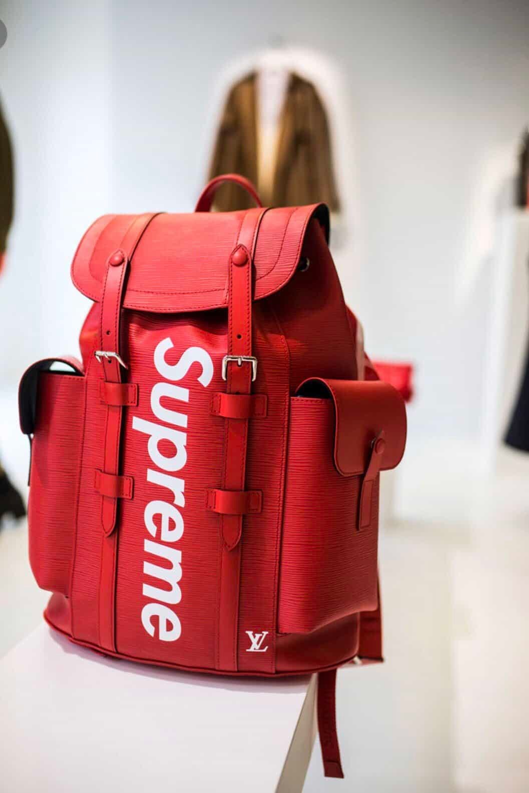 supreme lv red backpack