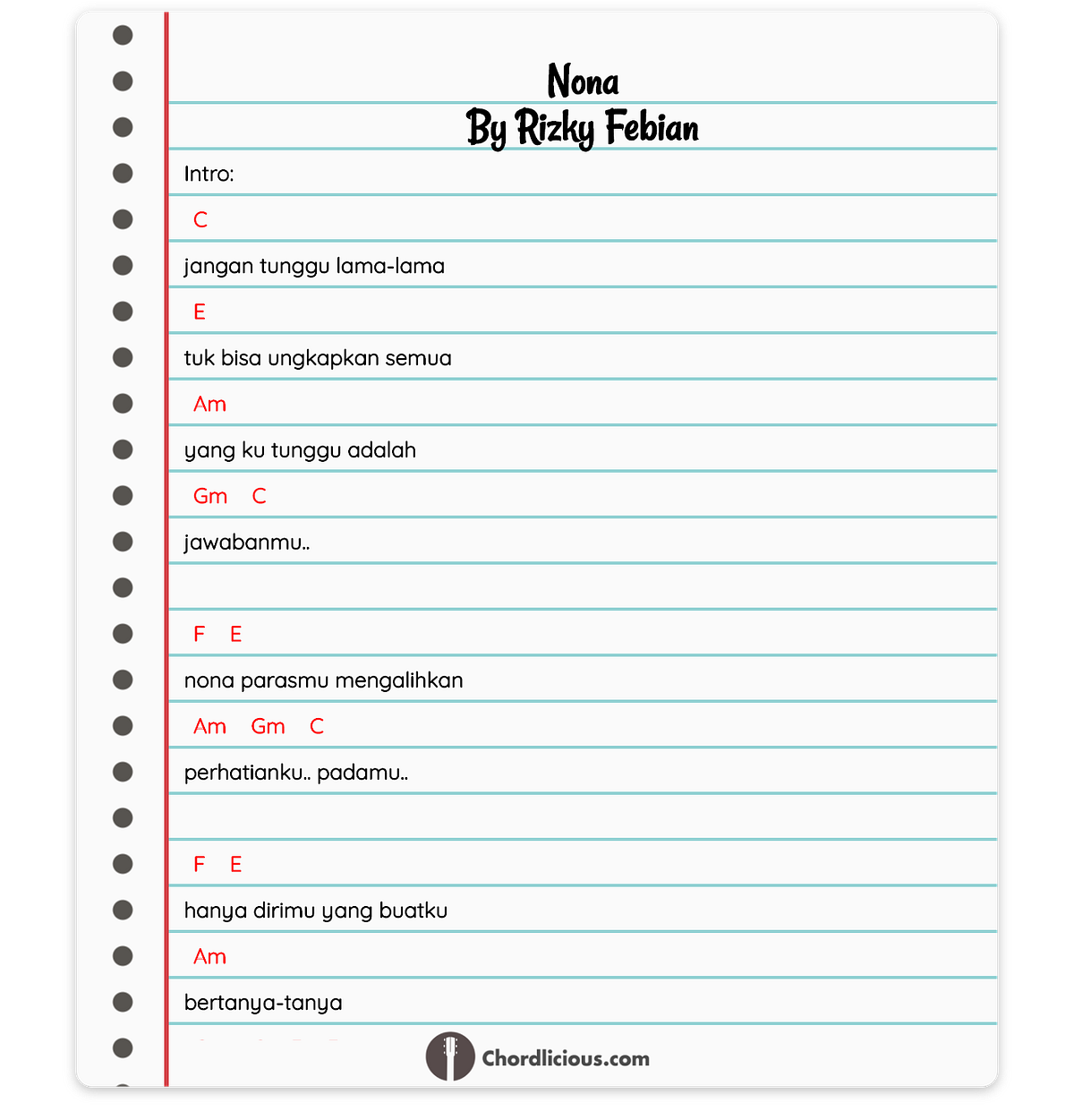 Jangan Tunggu Lama Lama Chords Chordify