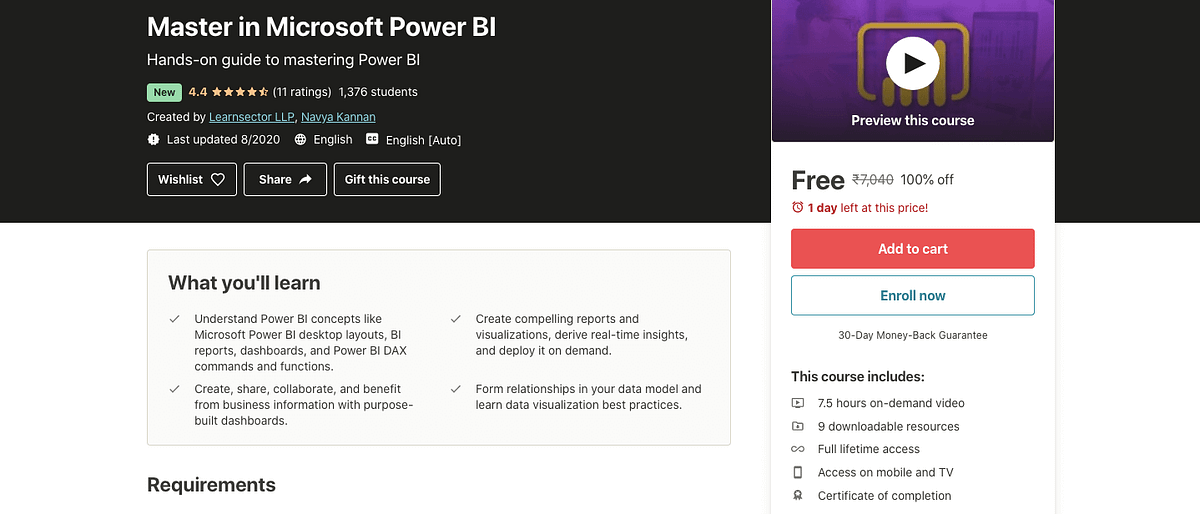 MICROSOFT POWER BI COURSE CERTIFICATION FREE visual data 5