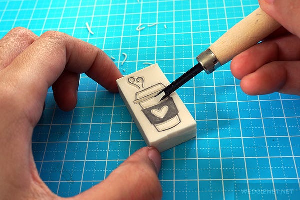 How to carve eraser stamps | by Reg Silva | Wedgienet | Medium