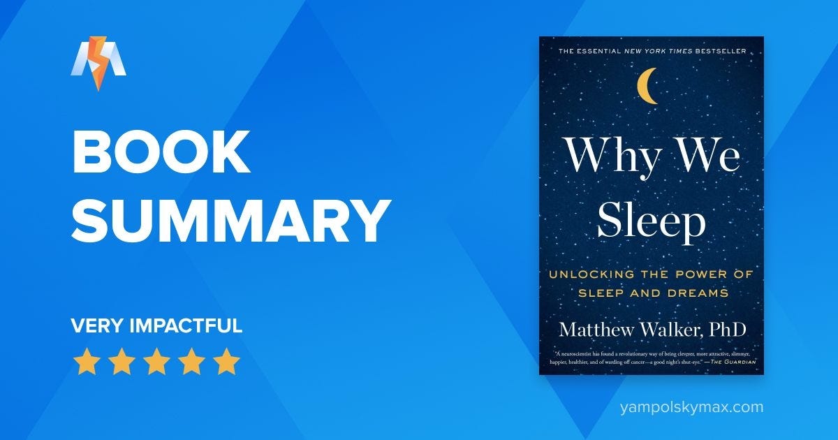 Why We Sleep by Matthew Walker: Book Summary and Key Lessons | by Max  Yampolsky | TimeLean | Medium