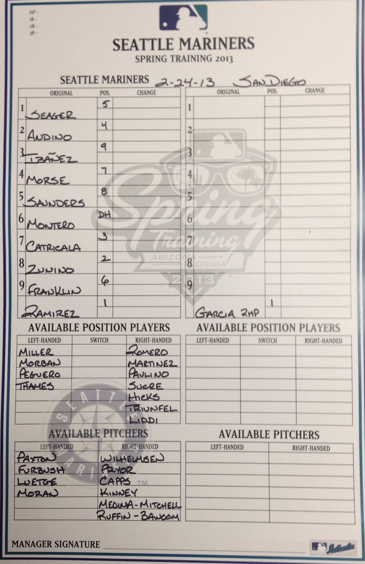 Mariners Game Central — February 24 by Mariners PR From the Corner