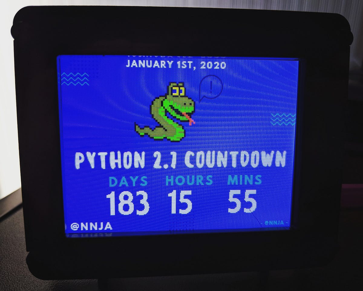 A Desktop Python 2.7 Countdown Timer with CircuitPython and PyPortal