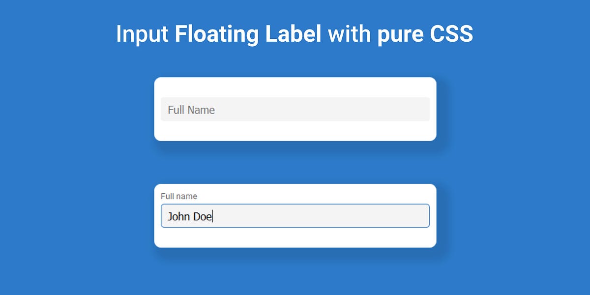 Input Floating Labels using only pure CSS. | by TUSHAR KANJARIYA | Medium