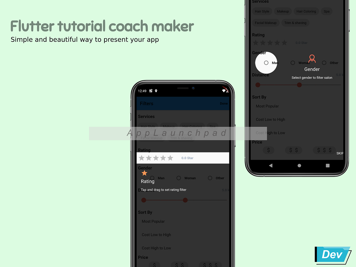 Flutter tutorial_coach_mark package