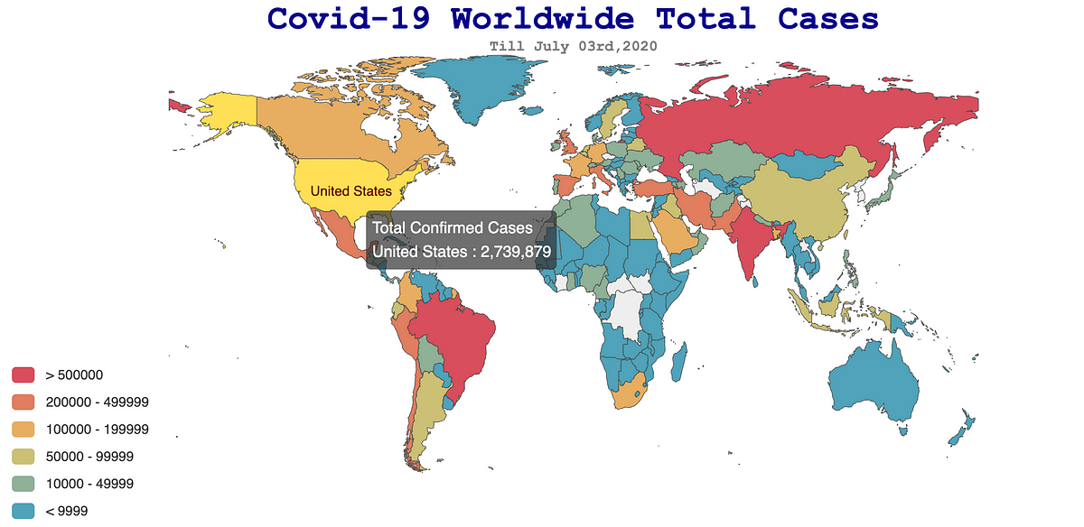 Python World Map Visualization How To Make A Coronavirus World Map In Python | By Di(Candice) Han |  Towards Data Science
