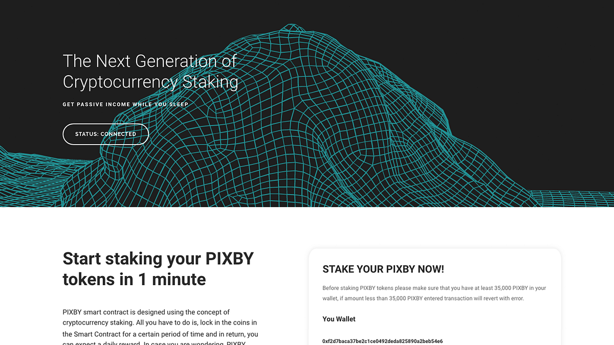 New PIXBY DApp for staking! - PIXBY - Medium