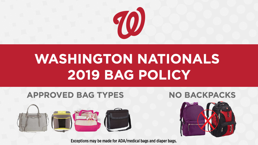 Washington Nationals Announce New Backpack Policy | by Nationals  Communications | Curly W Live