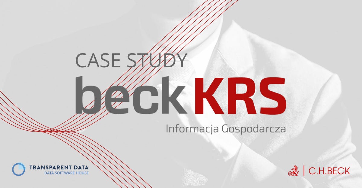 Case Study legal tech: nowa platforma Beck KRS | by Transparent Data | Blog  Transparent Data | Medium