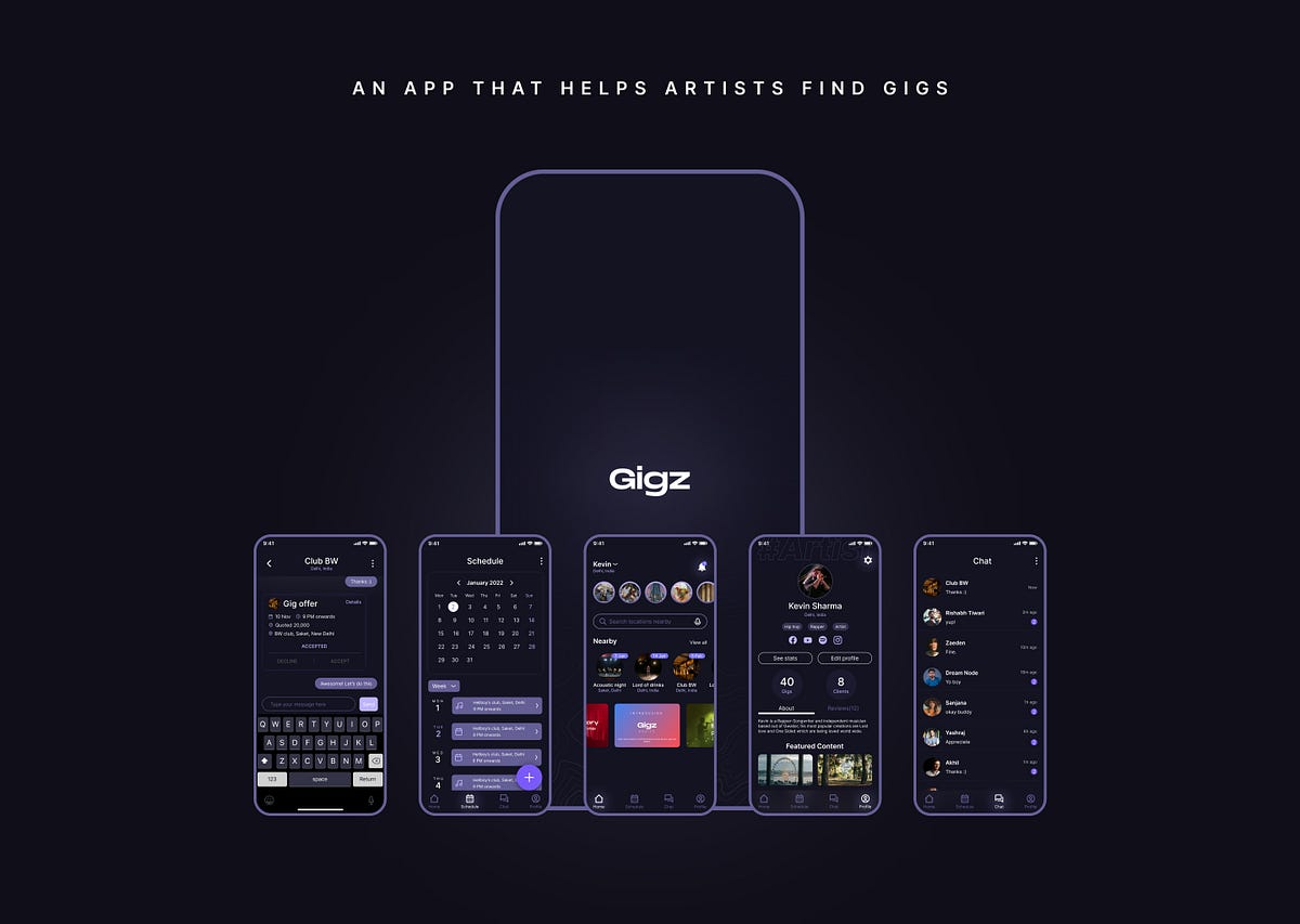 An app that helps find gigs for live performing artists and musicians