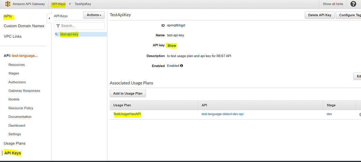 API Key and Usage Plan Integration with AWS API Gateway by