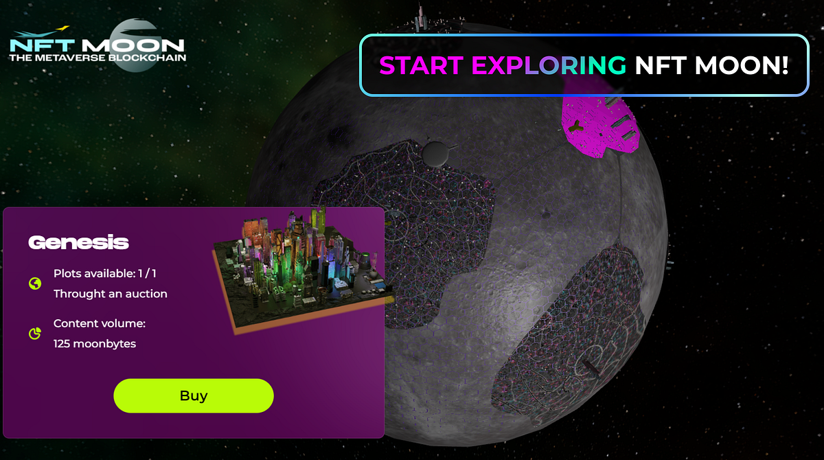 NFT Moon Plots 3D map, subdivision, moonbytes by NFT Moon Metaverse