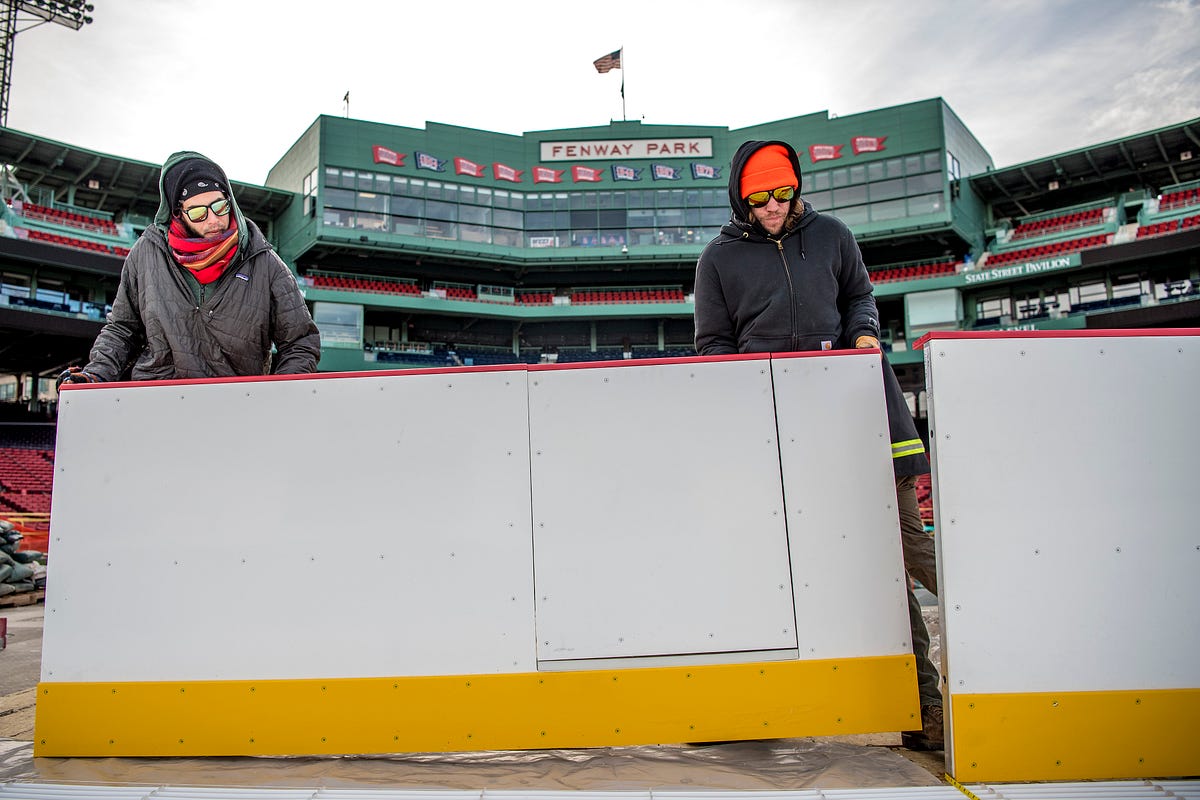 Photos Boards Installed For Frozen Fenway. by Billie Weiss Fenway