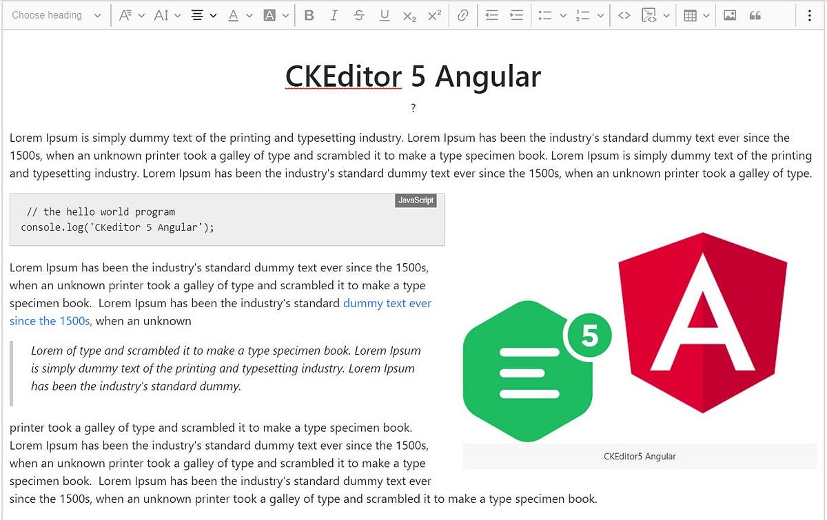 How to configure CKEditor 5 Rich text editor with Angular by Naveen