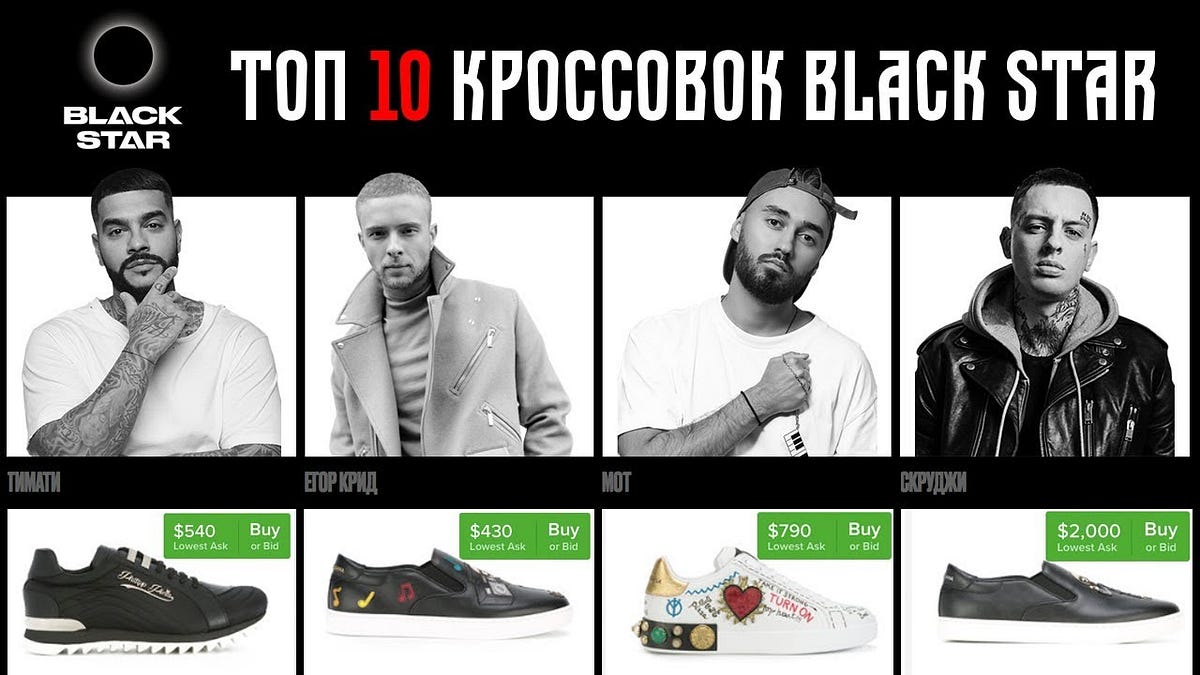 Обувь «чёрных звёзд» или Топ 10 кроссовок, которые носят участники Black  Star | by Гучи плачет, Дольче злится | Medium