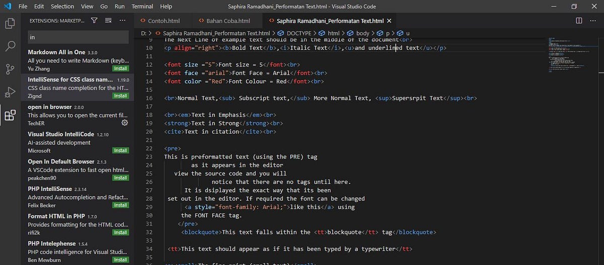 Beberapa Plugin yang Terdapat Dalam Visual Studio Code | by Saphira ...