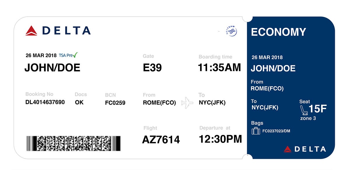 Redesign a flight ticket. How to re-design a chaotic flight… | by Shiyu