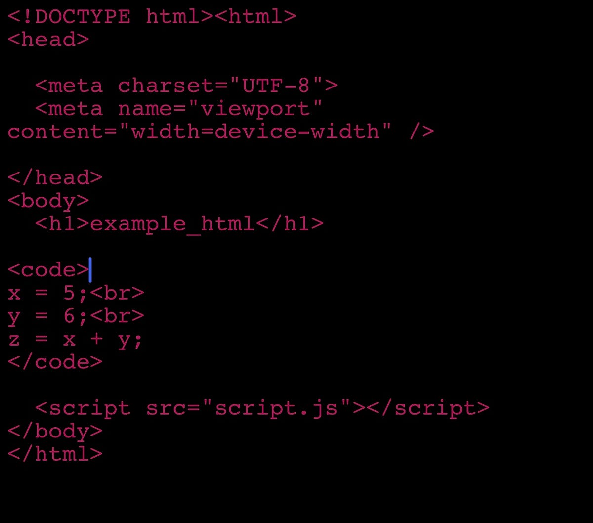 HTML COMPUTER CODE ELEMENT S. Computer code | by Emmanuel Migron | Medium