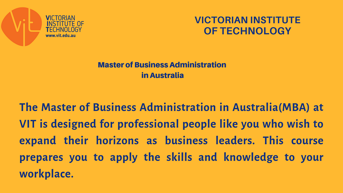 Master of Business Administration in Australia -Specialization Module | by  vit edu | Medium