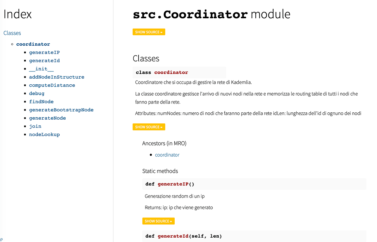 How to generate a documentation for Python project using